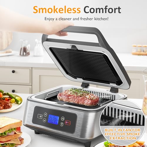 1300W Smokeless Grill Indoor with Auto (White)