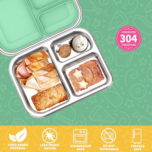 Stainless Steel Bento Box for Kids 1000ml (Green)