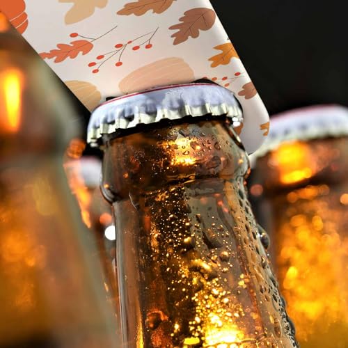 Pumpkin Stainless Steel Bottle Opener Leaf Fruit Orange Yellow Maple Leaves Gourd Butternut Autumn Floral Pattern Flat Beer Bottle Opener Keychain for Home Kitchen Bar Restaurant Party Gift (Pumpkin)