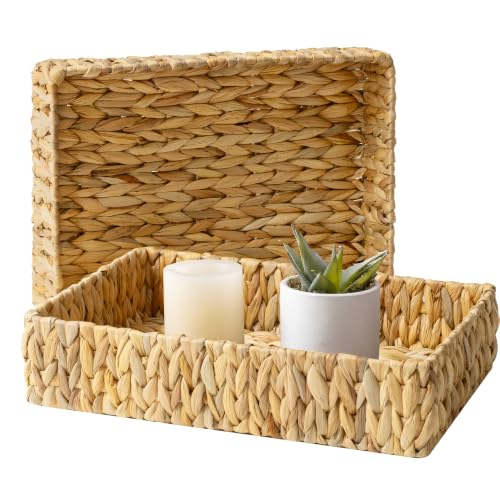 Large Bathroom Baskets (Natural(Water Hyacinth) / 15 ¾"L x 11 ¼"W x 3 ½"H)