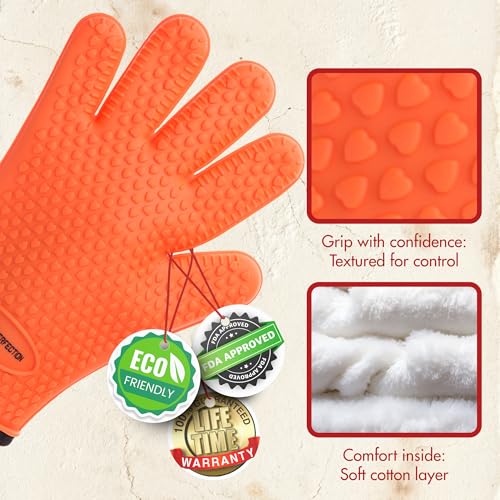 Silicone Pizza Oven Gloves (Torch Orange / One Size Fits Most)