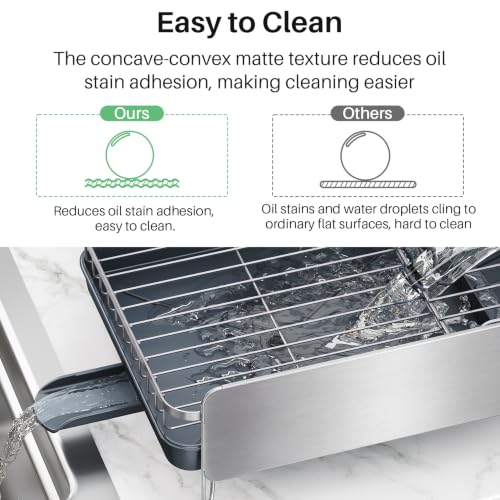 Stainless Steel Dish Drying Rack for Kitchen Counter (Silver)