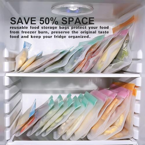 10 Pack Reusable Silicone Bags Dishwasher Safe (10 Pack Reusable Ziplock Bags)