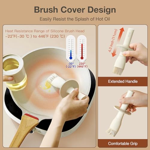 Oil Dispenser with Brush (06_2Pcs White&Green)
