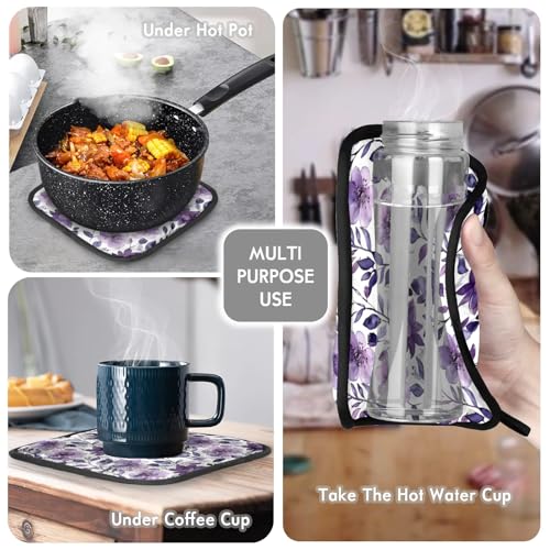 Flower Oven Mitts and Pot Holders Sets (2 Count)