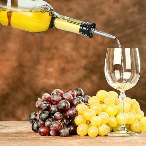 20 Pcs Long Neck Glass Bottles with Pourers for Bar Wine Syrup