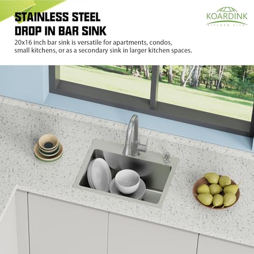 20x16 In Kitchen And Bar Sink (20x16 Stainless)