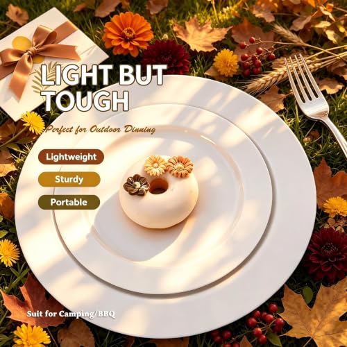 60PCS White Plastic Plates (60 Count)