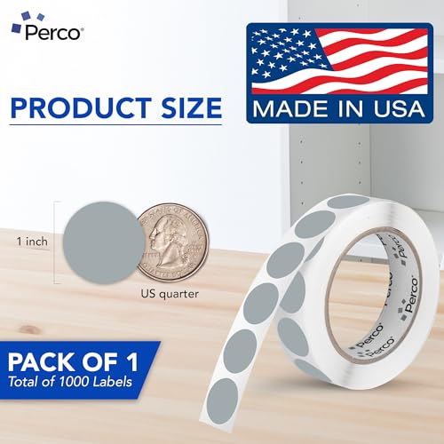 Grey Round Circle Dot Sticker 1 (Grey / 1 Inch)
