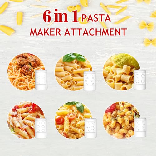 Pasta Maker Attachment for Kitchenaid Stand Mixer with 6 Different Shapes of Pasta Outlet