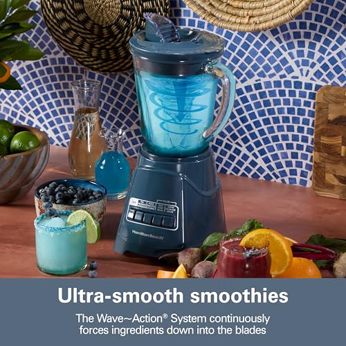 Power Elite Blender For Smoothies With Wave Action System (Kitchen Makeover Blue / 40 Oz. Glass Jar (Pack of 1))