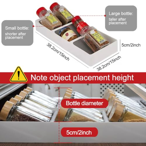 Spice Drawer Organizer (White / 8 Pack)