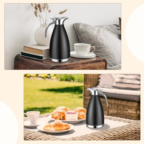 2 Pcs 68oz Thermal Coffee Carafe for Keeping Hot (Black)