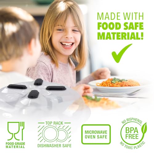 Magnetic Microwave Splatter Cover for Food (Onyx Black)