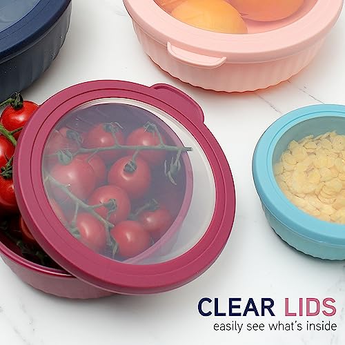 Prep Bowls with Lids (Navy / 8 Piece Set - Wide Bowls)