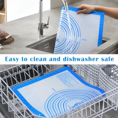 Nonstick Silicone Pastry Baking Mat Large Measurements 16x24'' for Dough (Blue / 24"L x 16"W)