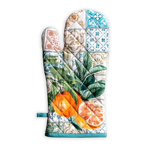Maison d'Hermine Oven Gloves 100% Cotton Oven Mitt (010 - Agrume / 7.5" x 13" (Oven Mitt))