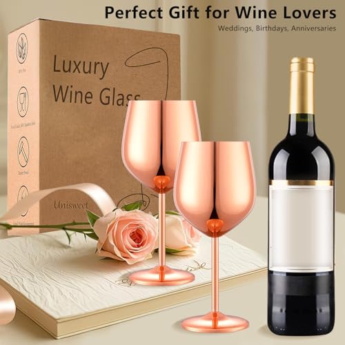 Unbreakable Stainless Steel Wine Glasses Set of 4 (4 Count)