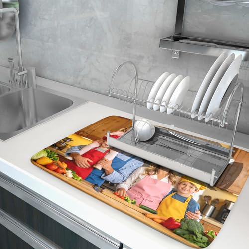Custom Personalized Dish Drying Mat for Kitchen Counter 18 X 24 In (Custom Colorful / 24" x 18")