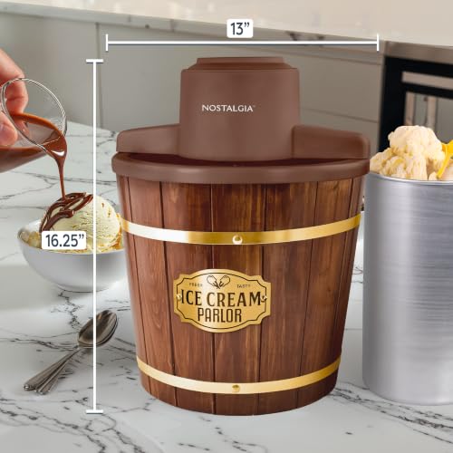 Electric Ice Cream Maker (4 Qt / Dark Wood)