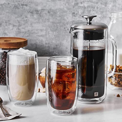 Sorrento Double Wall French Press and Latte Glass (3-pc / French Press and Latte Glass)