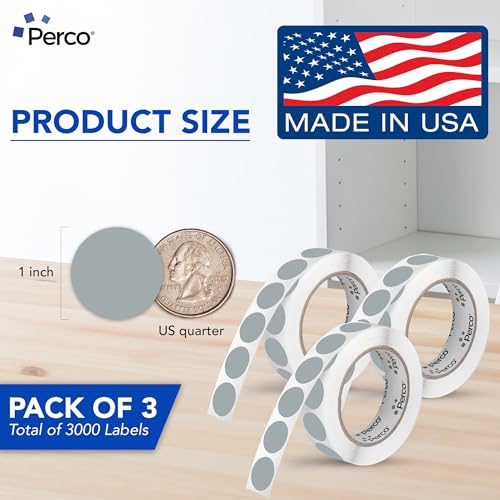 Grey Perforated Round Circle Dot Sticker 1 (Grey / 1 Inch)