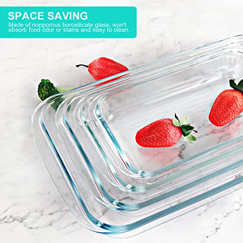 8 Pieces Glass Baking Dish with Lids (8 Count)