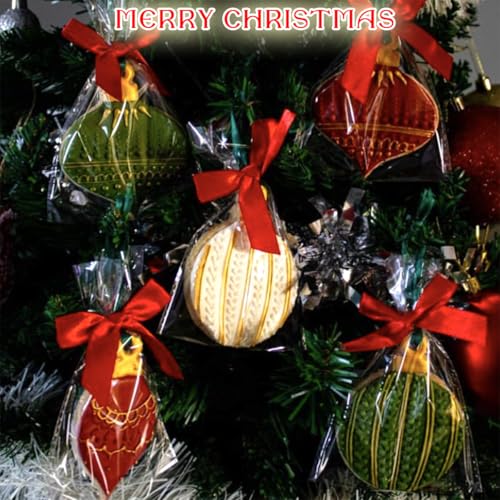 Christmas Ornament Cookie Cutters 4Pcs for Baking Decorating (Christmas Ornaments 4Pcs)