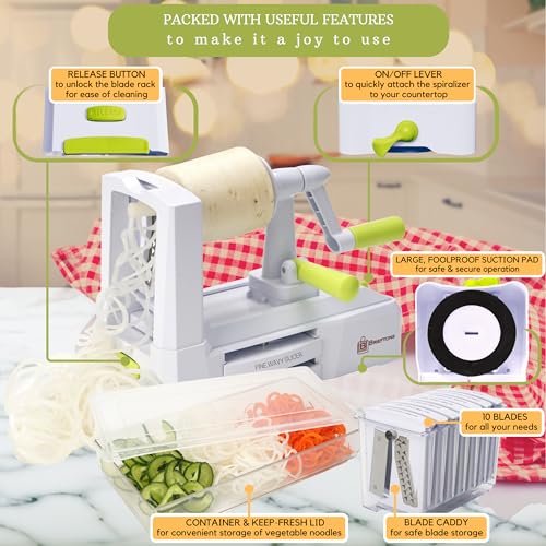 10 Blade Vegetable Spiralizer (White (10 Blades))