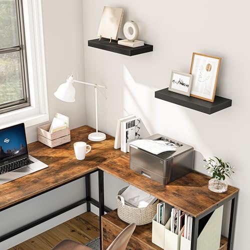 Floating Shelves for Wall (Black / 15.7 Inches)