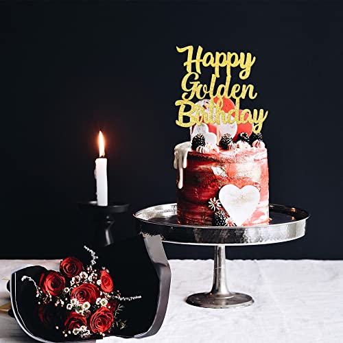 1 PCS Happy Golden Birthday Cake Topper (Golden)