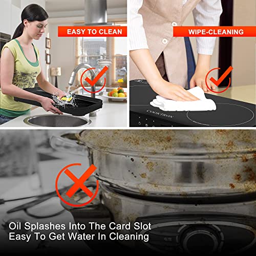 Portable Induction Cooktop 2 Burner with Griddle Pan (Double Induction Cooktop with Griddle Pan)
