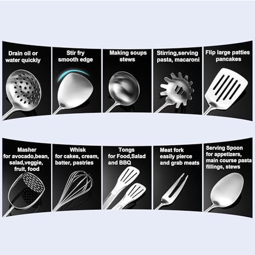 Stainless Steel Kitchen Utensils 12 Pcs (Small-12)