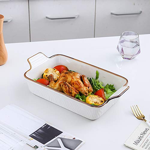 Bakeware Set Ceramic Baking Dish Set (Pure White)