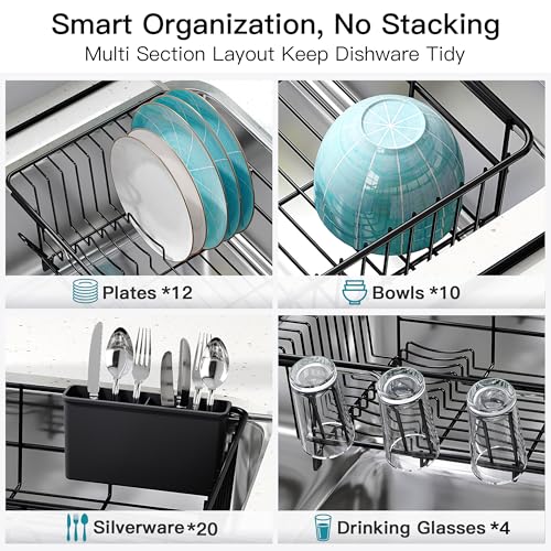 Black Dish Drying Rack in Sink (Black / For 12"-30"w Sink)