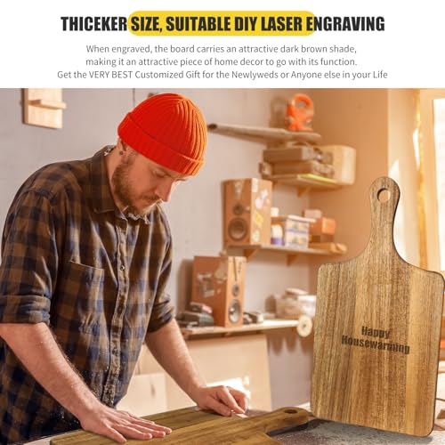 6 Pcs Thick Wood Cutting Boards for Chopping Serving (13 x 7 inches)