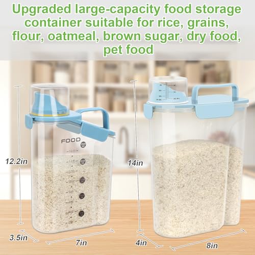 Airtight Rice Storage Container (Sky blue / 5L-1pack)