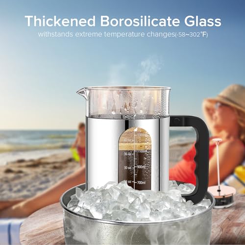 French Press Coffee Maker 51oz (Upgraded Stainless Steel Sliver / 51oz)