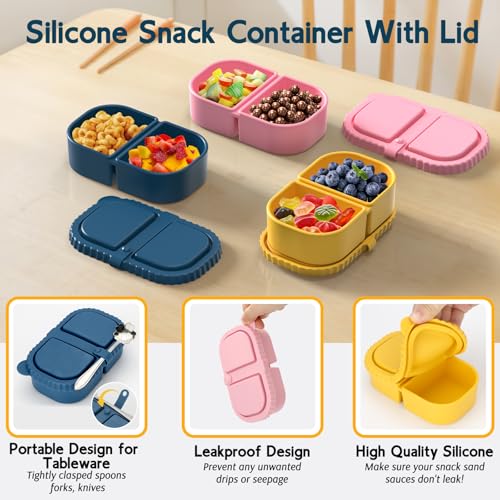 6 Pack Silicone Snack Containers with Lids