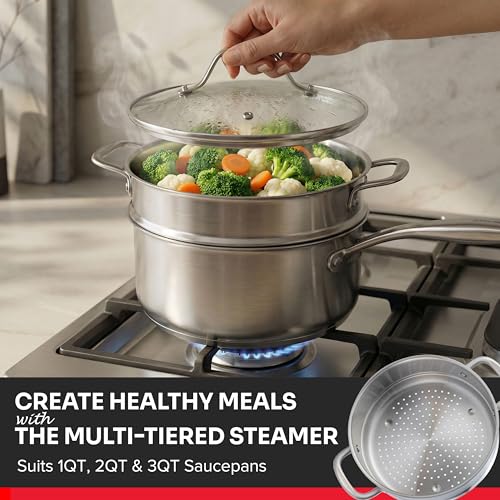 Mueller 17 Piece Stainless Steel Pots and Pans Set (17 Piece / Silver)