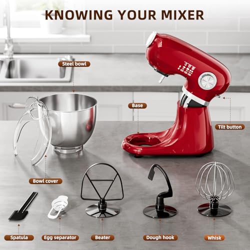Stand Mixer 12 Speeds Tilt (Red)
