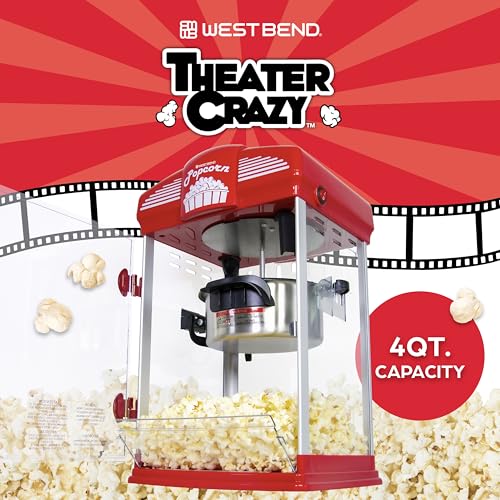 Stir Crazy Movie Theater Popcorn Popper (Red)