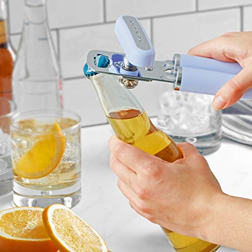 Classic Multifunction Can Opener and Bottle Opener Easy to Use (Lavendar/Cream / 8.34-Inch)