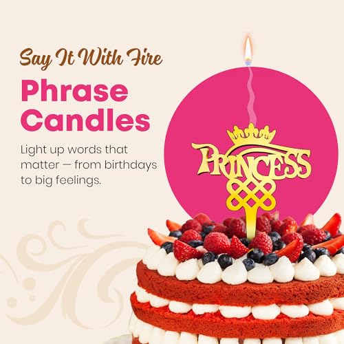 Princess Reusable Gold Romantic Cake Candle