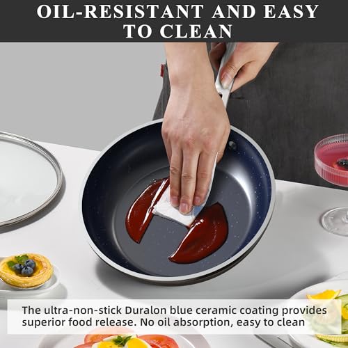 Healthy Duralon Blue Ceramic Nonstick Cookware Set (Metallic Mocha Brown / 12pc Cookware Set / Cookware Set)