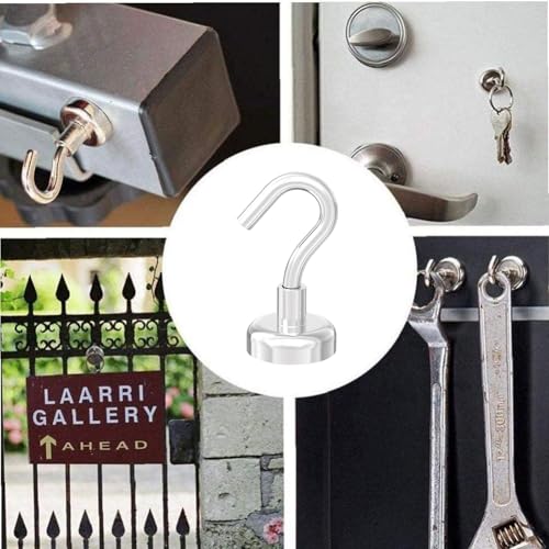 Heavy Duty Magnetic Hooks with 0.79" Dia Magnetic Base (24 Count)