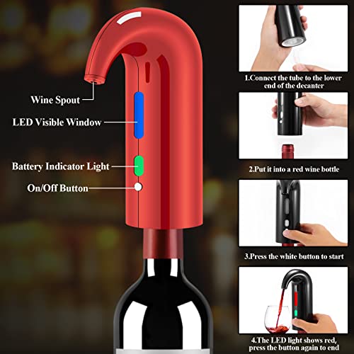 Wine Bottle Opener Christmas Day Gift Set with Electric Wine Opener (Pro Gift Set / Lucky red)