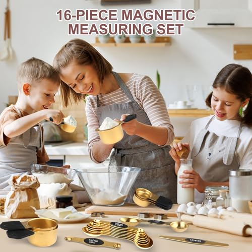 16 Piece Magnetic Measuring Cups and Spoons Set