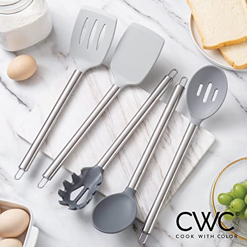 Silicone Cooking Utensils (Grey Ombre / 5 Pieces)