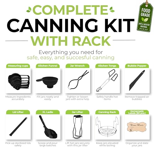Complete Canning Supplies Starter Kit (Black)